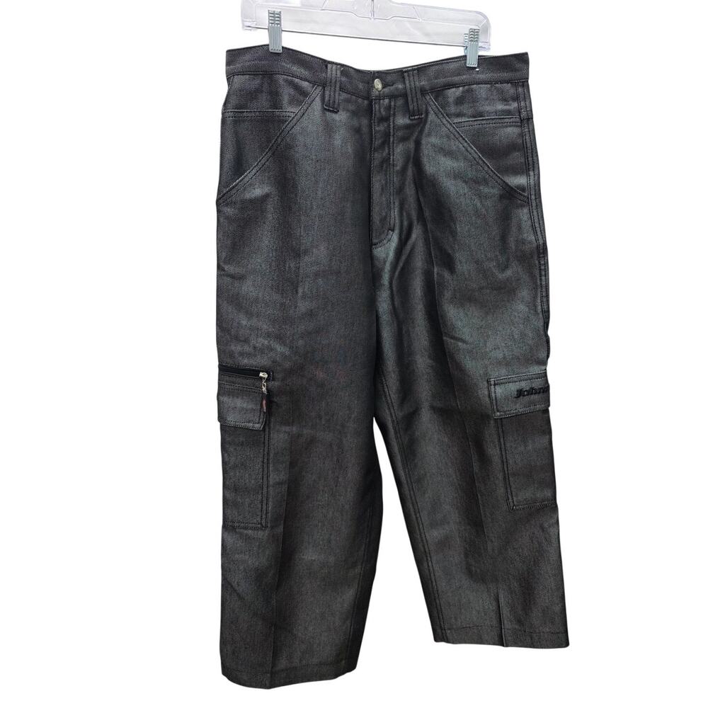 Vintage Johnny Blaze Cargo Pants Men's 32 Black Gray Y2K Hip Hop Baggy